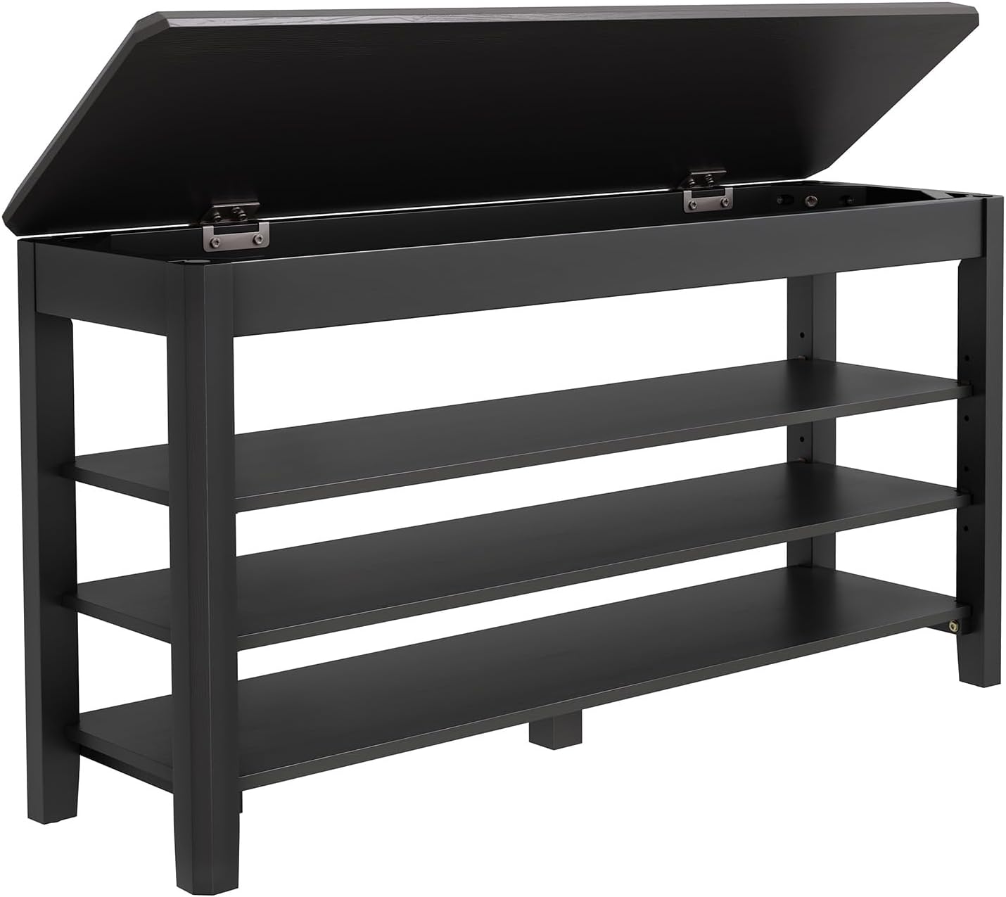 Shoe Rack Bench Seat Rubberwood 3-Tier Wooden Storage Bench 550lbs Compact Mid-Century Modern Design for Entryway, Hallway, Closet, Front Door Entrance, Foyer