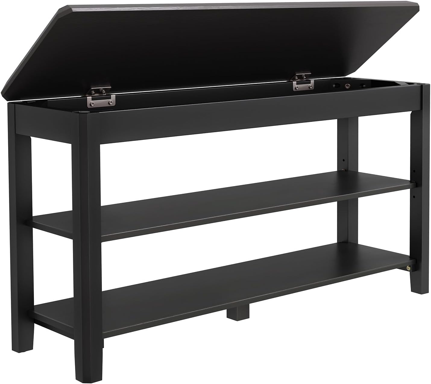Shoe Rack Bench Seat Rubberwood 3-Tier Wooden Storage Bench 550lbs Compact Mid-Century Modern Design for Entryway, Hallway, Closet, Front Door Entrance, Foyer