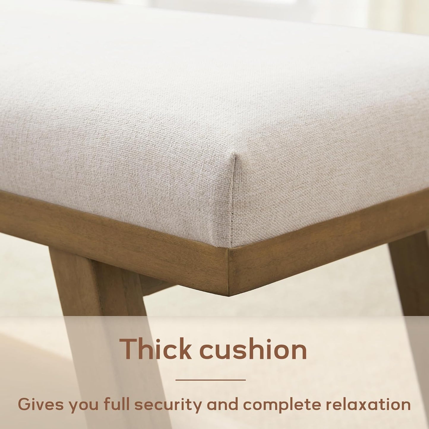 45" Entryway Bench Upholstered Storage Bench for Bedroom Shoe Rack Bench for Living Room, Hallway, Mudroom, Balcony, Sturdy Indoor Bench Seat Holds Up to 300 lbs (Beige)