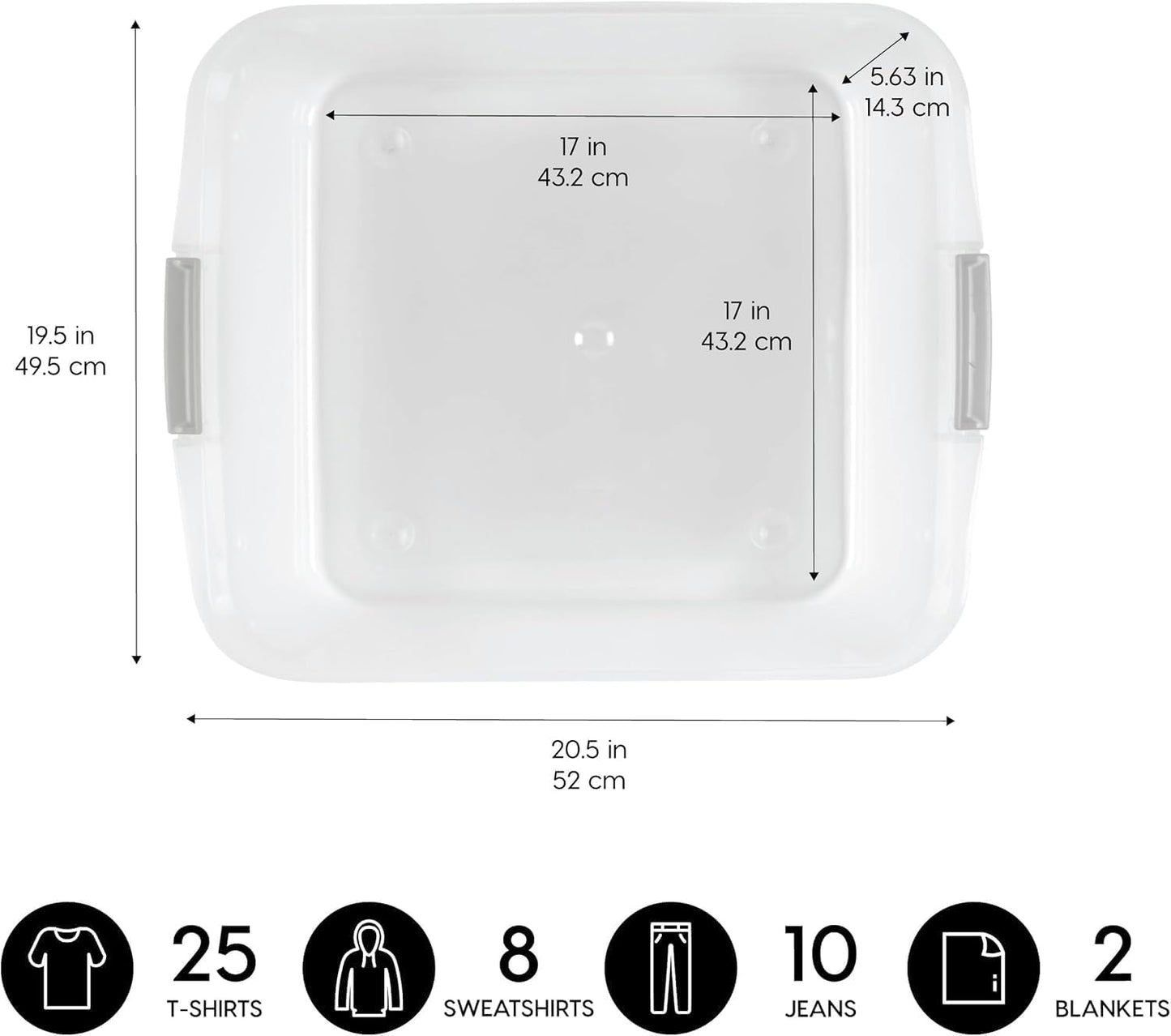 IRIS USA 33 Qt Plastic Under Bed Storage Organizer Bin Container with Secure Lids and Durable Black Buckles, 3-Pack, Multi-Purpose for Clothes Shoes Clothing Bedding, Short, Clear