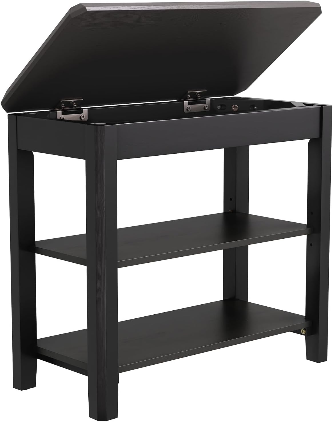 Shoe Rack Bench Seat Rubberwood 3-Tier Wooden Storage Bench 550lbs Compact Mid-Century Modern Design for Entryway, Hallway, Closet, Front Door Entrance, Foyer