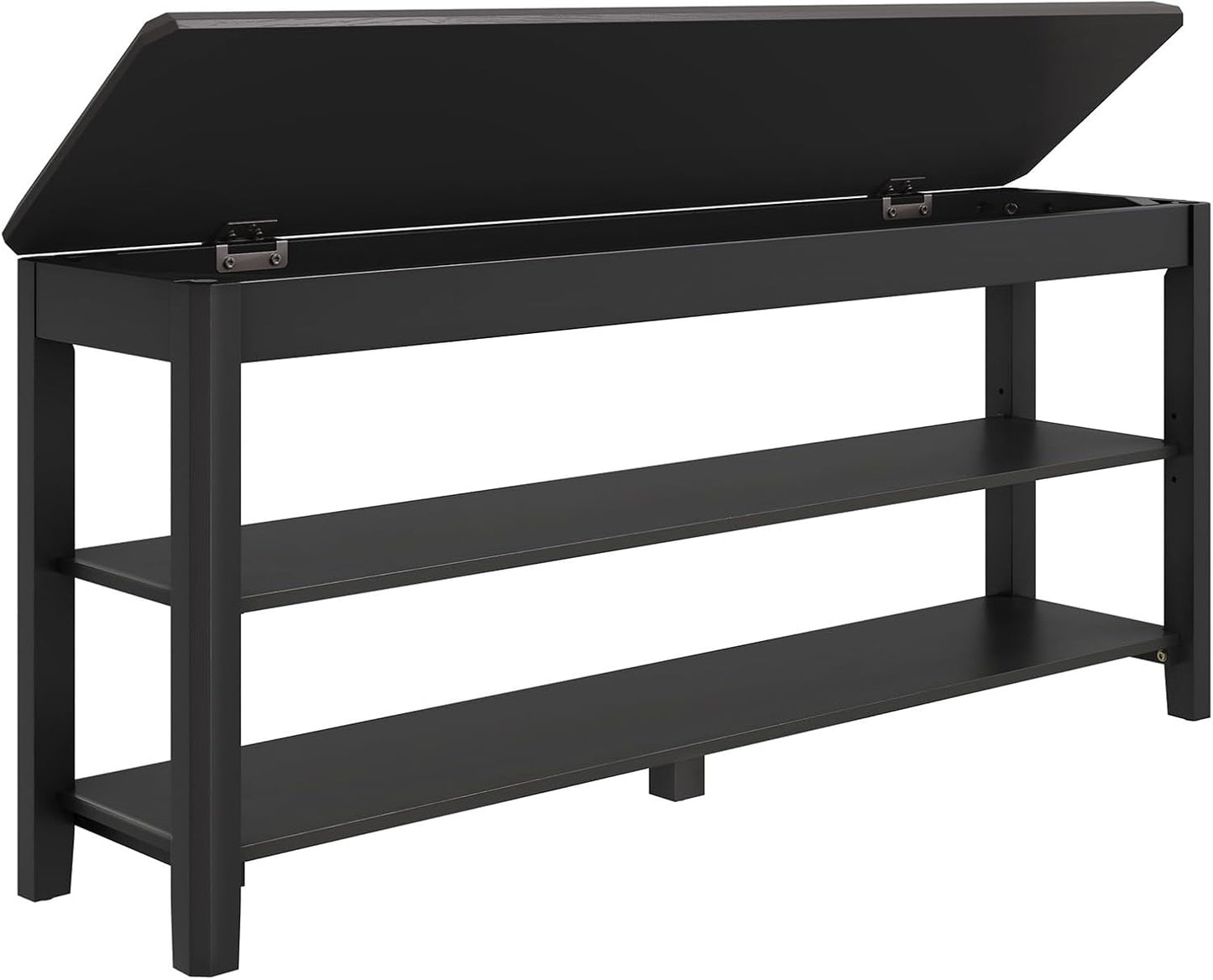 Shoe Rack Bench Seat Rubberwood 3-Tier Wooden Storage Bench 550lbs Compact Mid-Century Modern Design for Entryway, Hallway, Closet, Front Door Entrance, Foyer