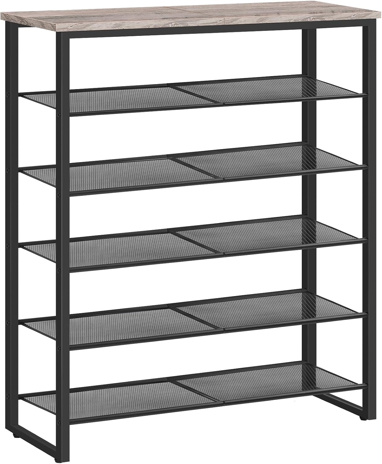 HOOBRO Shoe Rack, 6-Tier Shoe Organizer, for 18-24 Pairs of Shoes, Large Capacity Shoe Storage Shelf, Durable and Stable, for Entryway, Closet, Hallway, Dorm Room, Industrial, Rustic Brown BF67XJ01G1
