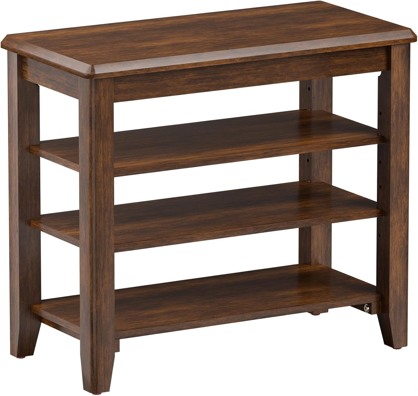 Shoe Bench Storage Rubberwood with Leather Cushion for Entryway Bench Ideal for Hallways Shoe Rack Front Doors Entrances Mudrooms Featuring 3 Height-Adjustable and Removable Shelves