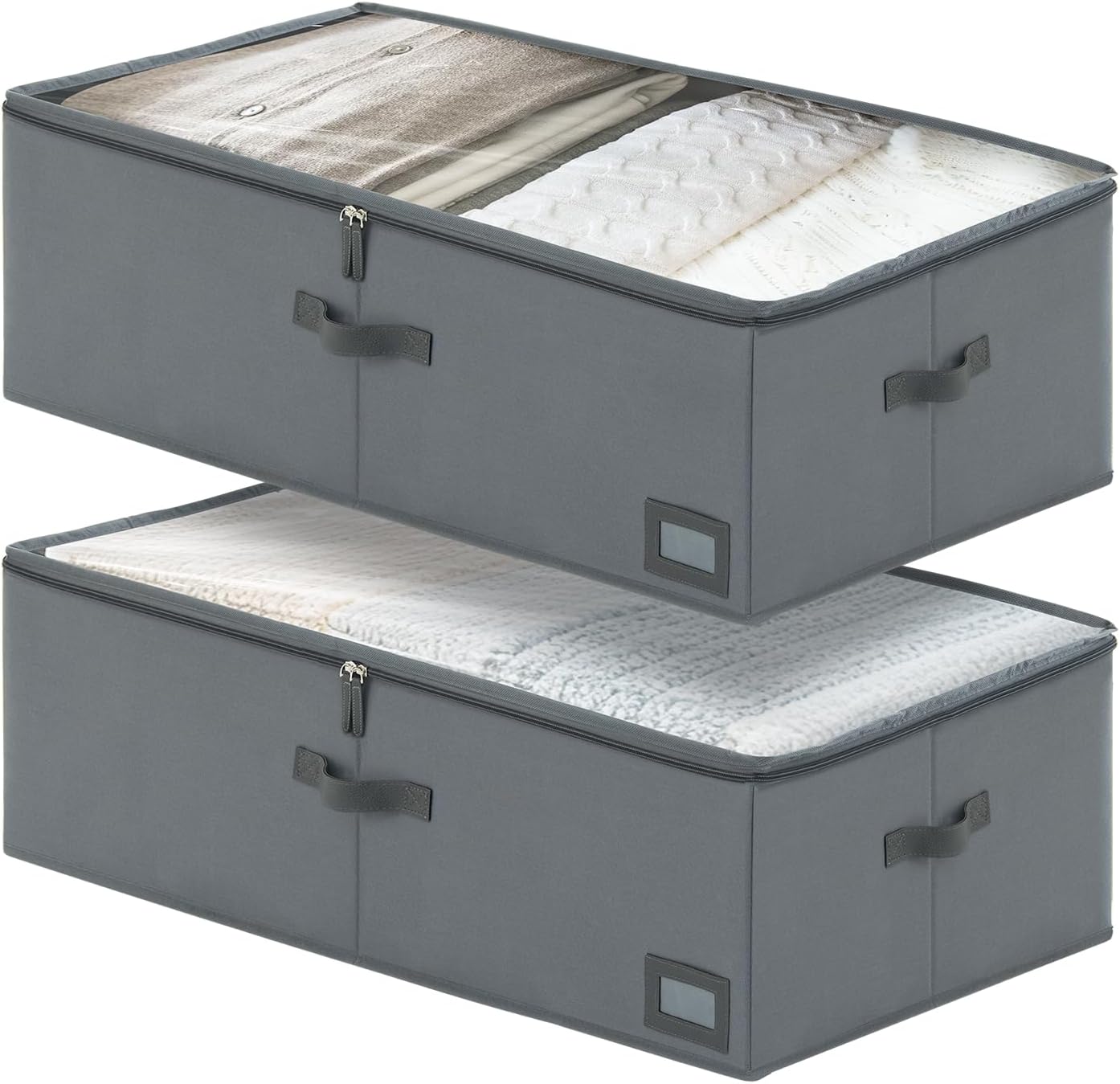 6-Inch Under Bed Organizer, Under Bed Storage Container, Under Crib/Couch Storage, Underbed Storage Box for Seasonal Clothing, Sweaters, Shoes, Blankets, Wrapping Paper & Toys 33" L×17" W×6" H