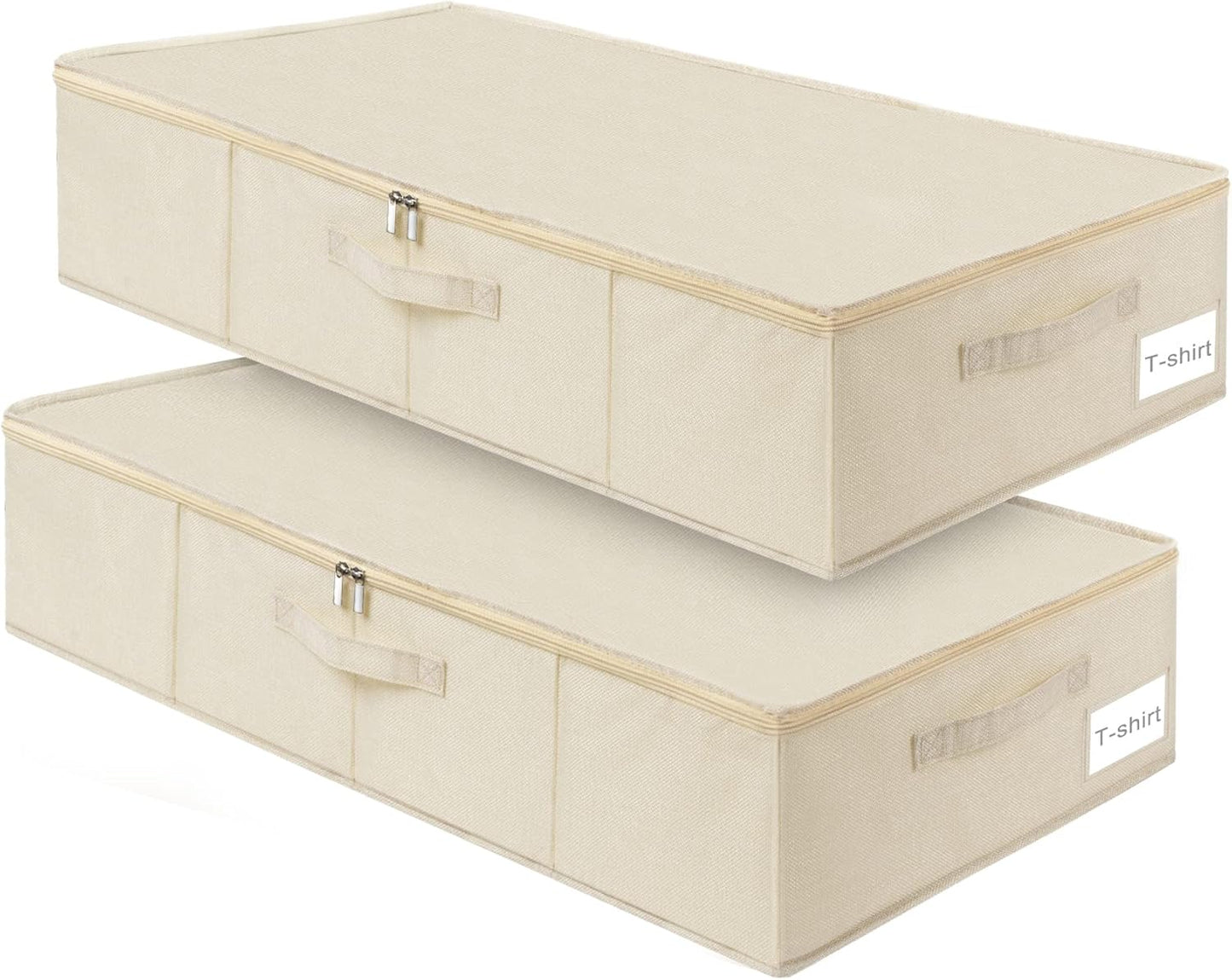 punemi Under Bed Storage, 3 Pack Underbed Storage Container Bags With Lid, Foldable Sturdy Clothes Storage Drawer Organizer W/ 3 Handles, Ultra Thick Fabric Blanket Shoe Storage Box, Grey