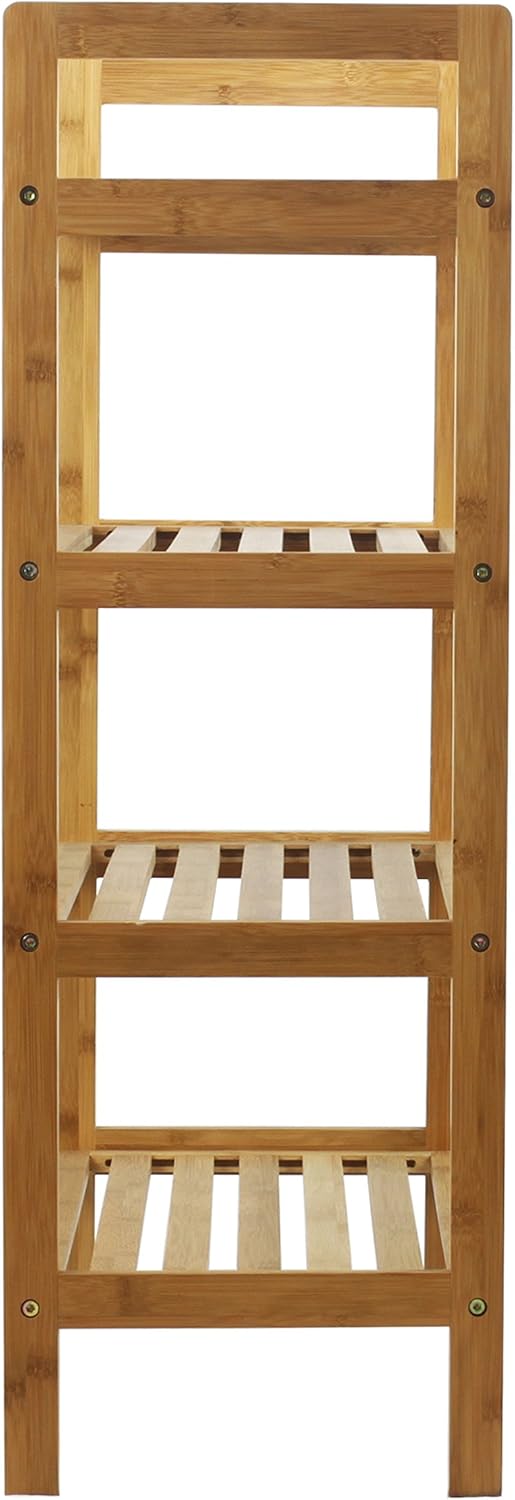 Oceanstar 4-Tier Bamboo, Natural Shoe Rack, Medium