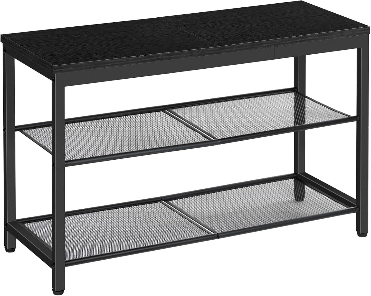 HOOBRO Shoe Bench, 3-Tier Shoe Rack, Industrial Shoe Organizer Storage Bench, 29.5 inches Entry Bench with Mesh Shelves, for Entryway, Living Room, Hallway, Easy Assembly, Rustic Brown BF75HX01