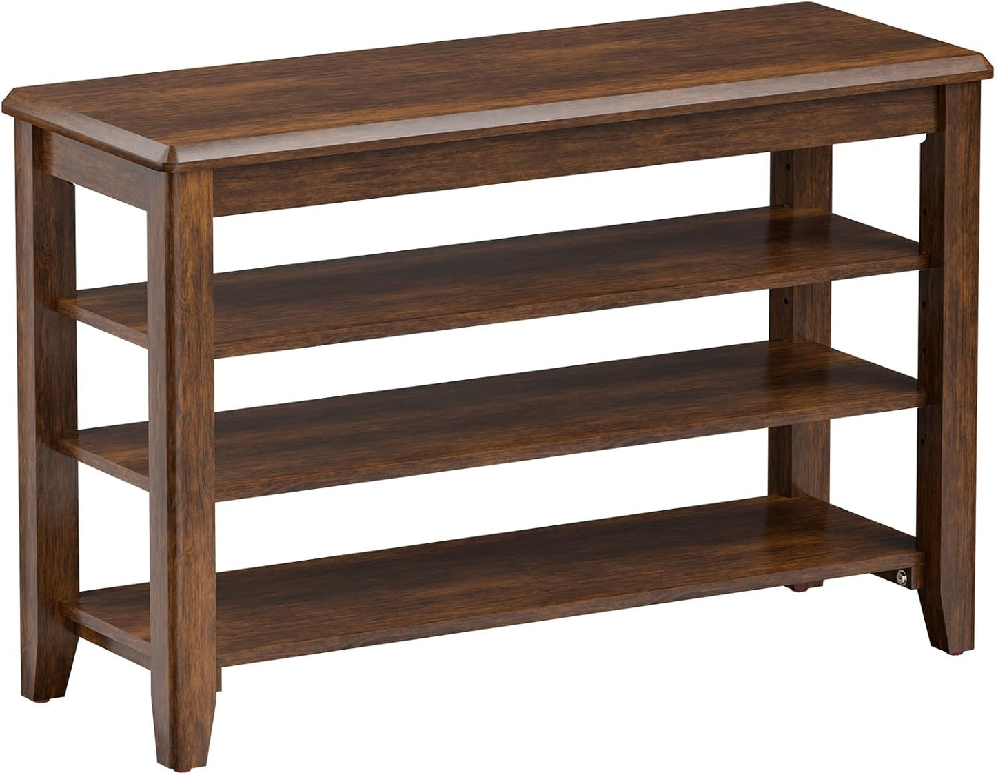 Shoe Bench Storage Rubberwood with Leather Cushion for Entryway Bench Ideal for Hallways Shoe Rack Front Doors Entrances Mudrooms Featuring 3 Height-Adjustable and Removable Shelves
