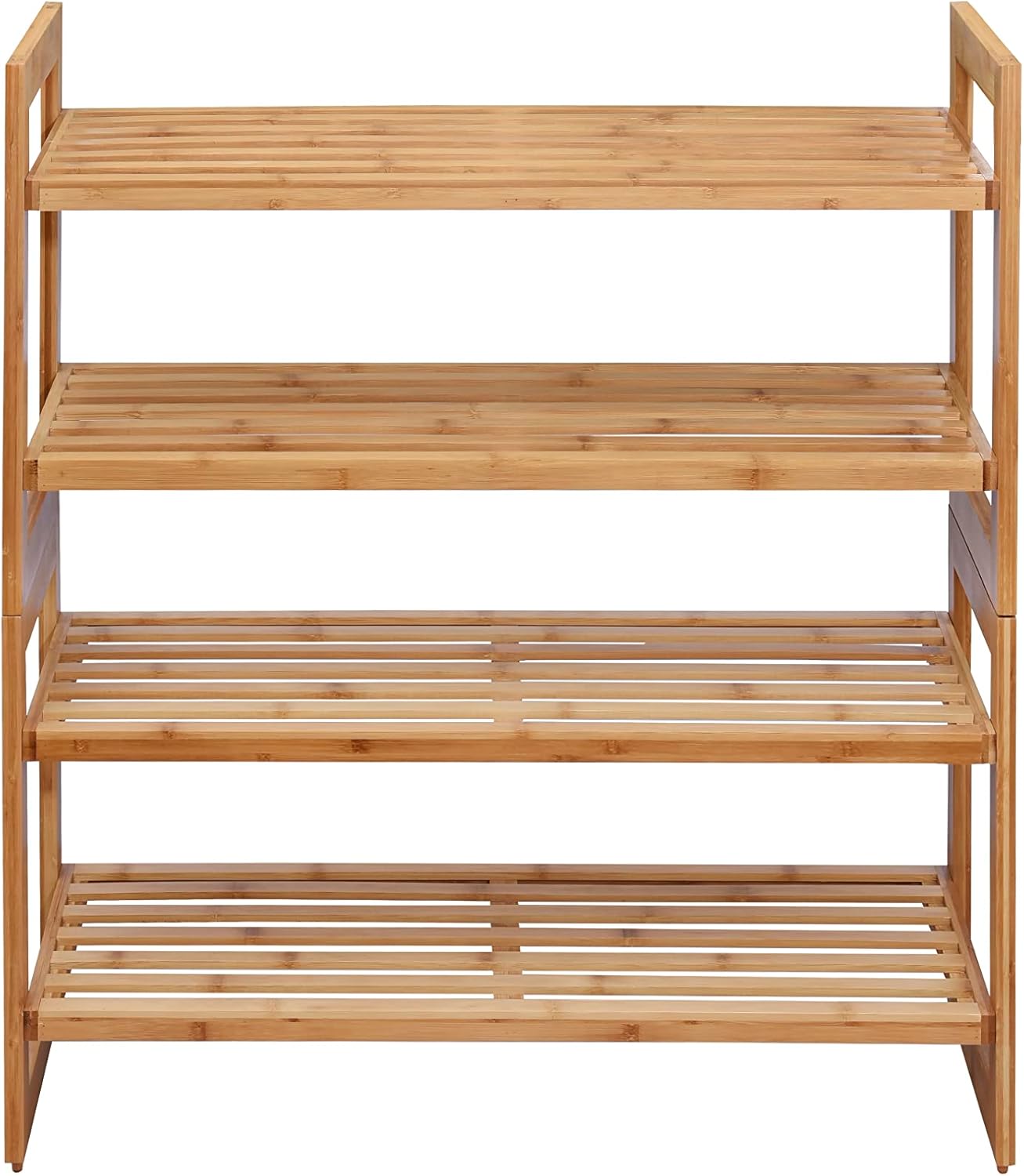 TRINITY Basics 2-Tier Stackable Bamboo Shoe Rack - (2 Pack) (TBFLNA-24112)