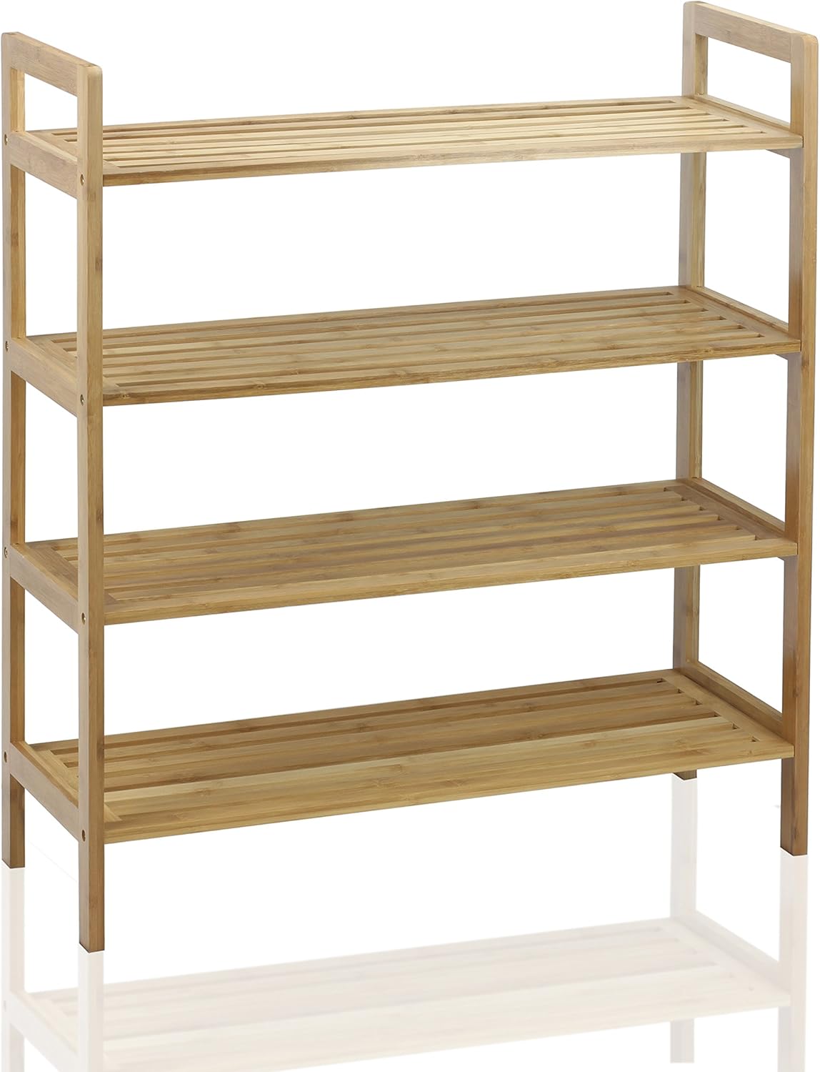 Oceanstar 4-Tier Bamboo, Natural Shoe Rack, Medium