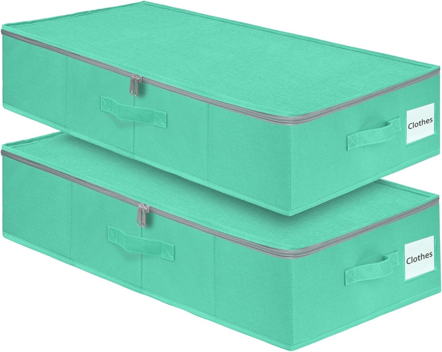 punemi Under Bed Storage, 3 Pack Underbed Storage Container Bags With Lid, Foldable Sturdy Clothes Storage Drawer Organizer W/ 3 Handles, Ultra Thick Fabric Blanket Shoe Storage Box, Grey
