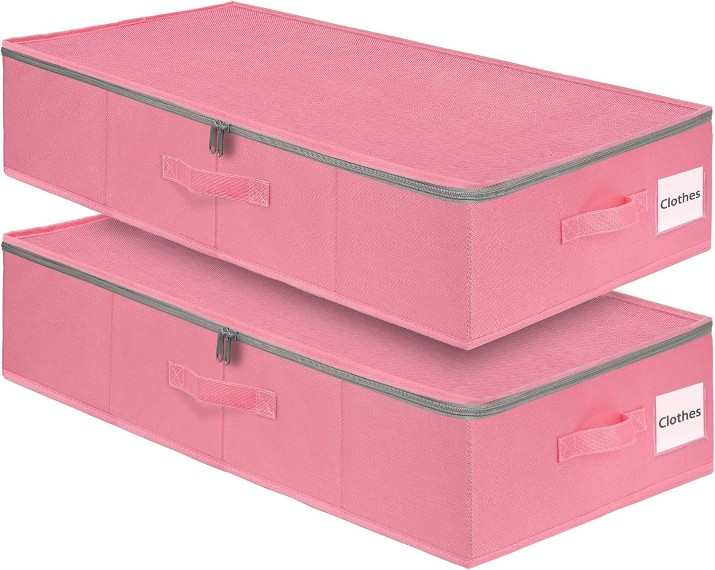 punemi Under Bed Storage, 3 Pack Underbed Storage Container Bags With Lid, Foldable Sturdy Clothes Storage Drawer Organizer W/ 3 Handles, Ultra Thick Fabric Blanket Shoe Storage Box, Grey