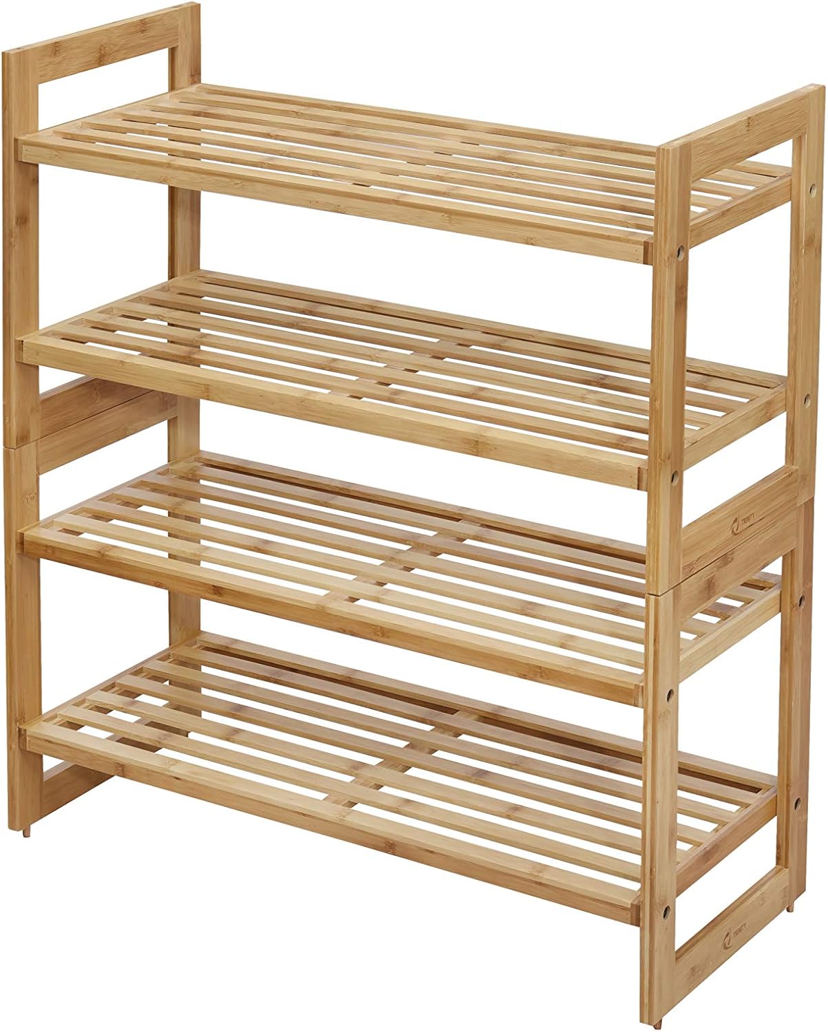 TRINITY Basics 2-Tier Stackable Bamboo Shoe Rack - (2 Pack) (TBFLNA-24112)